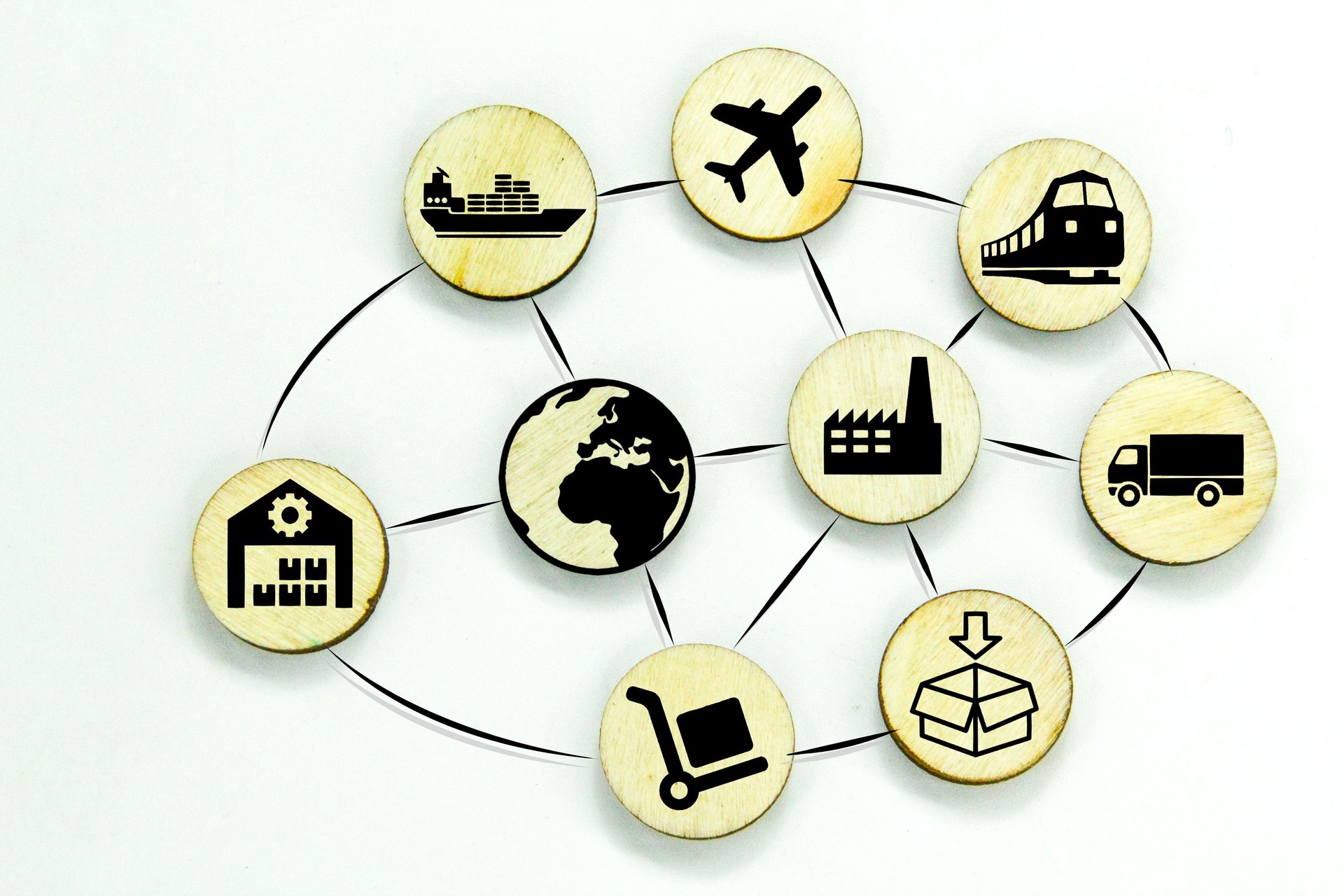 logistics concepts and supply chain connections or key suppliers in delivery