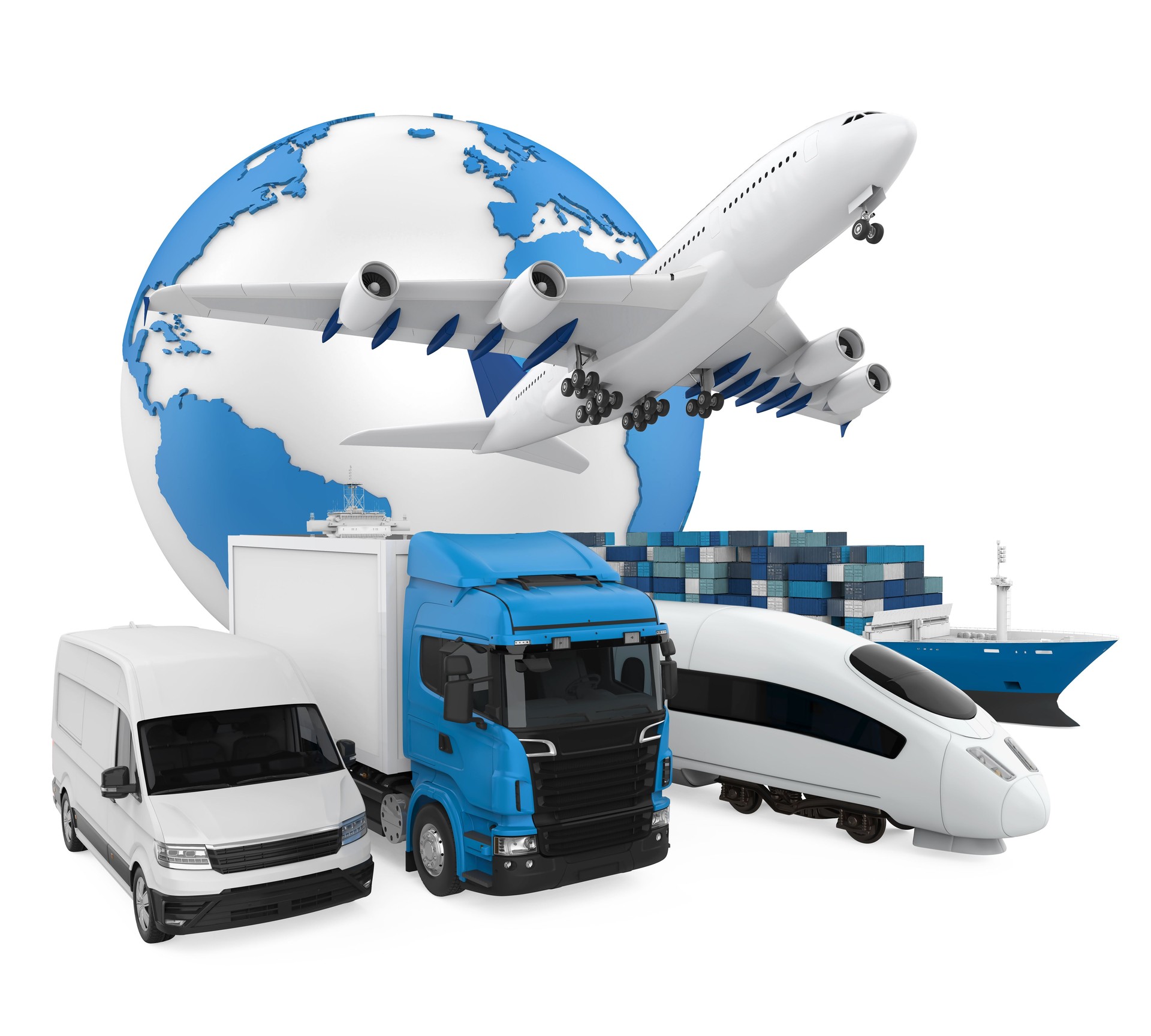 Fleet of Freight Transportation Isolated